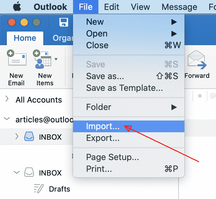 outlook for mac status view - find my drafts?